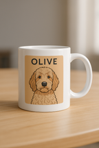 Minimalist pet portrait mug